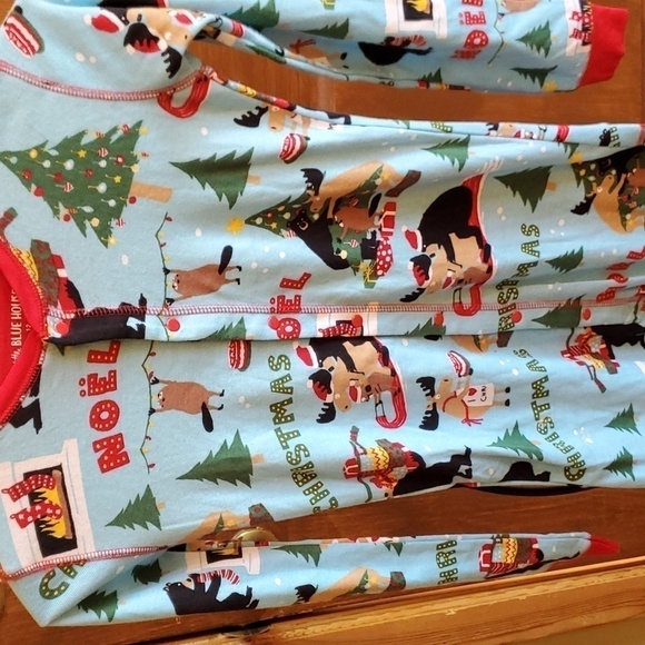 Little Blue House by Hatley Wild About Christmas Union Suit Blue Sz. 12 Pajamas - Picture 4 of 7